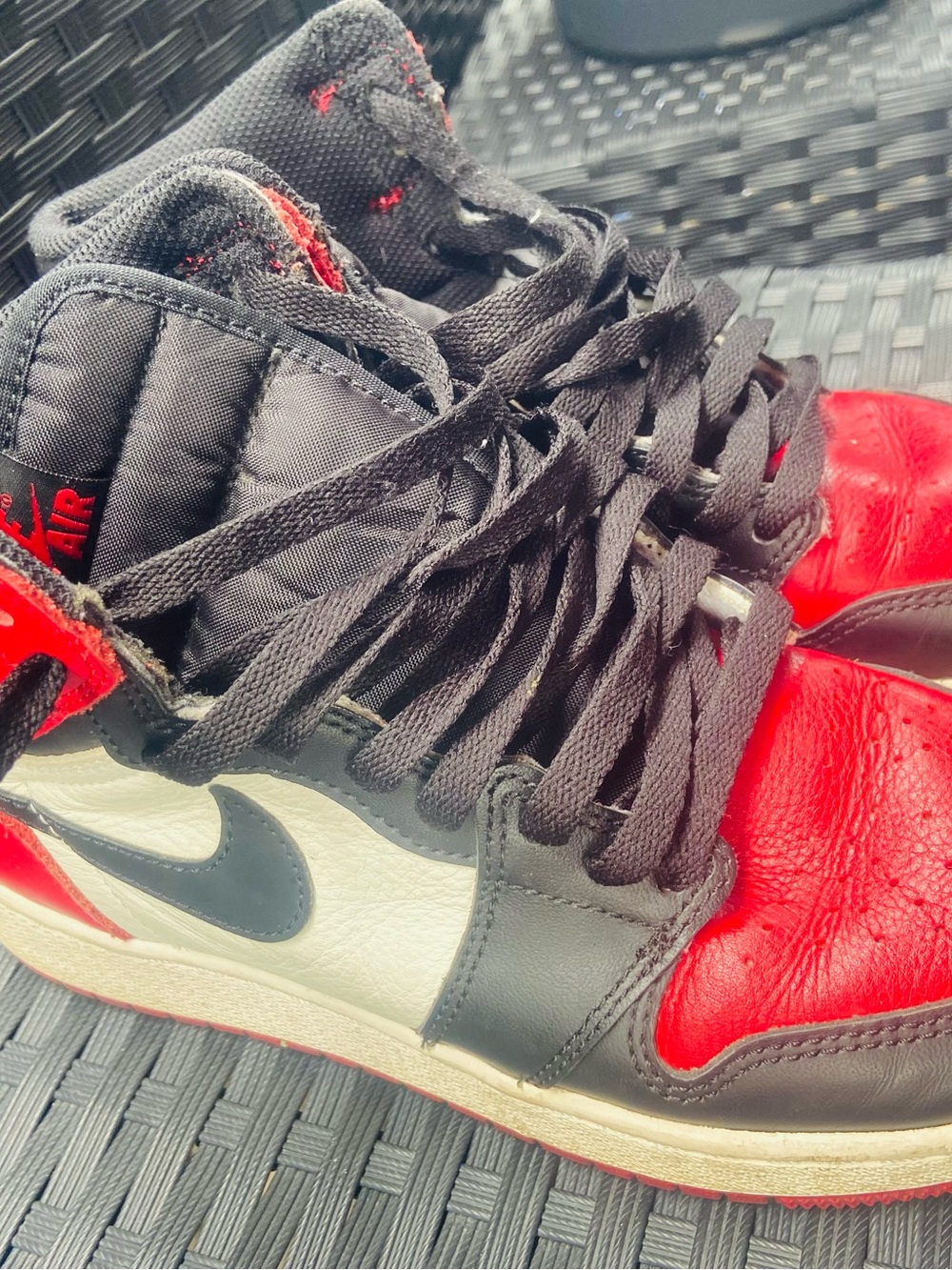 Men/Women High-Top Athletic Sneaker — Black, Red, White - Picture 6 of 9
